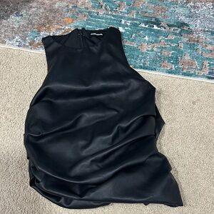 Maniere De Voir Black Faux Leather Top